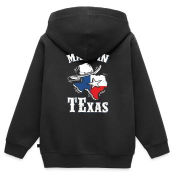 Texas - Sweat Premium à capuche zippé enfant bio - noir - Dos - AI Model Kid Male (0cm)