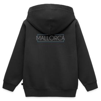 Logo de Majorque - Sweat Premium à capuche zippé enfant bio - noir - Dos - AI Model Kid Male (0cm)