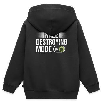 Tile Installer Design Für Teppich- Und - Kinder Premium Organic Zip Hoodie - Schwarz - Hinten - AI Model Kid Male (0cm)