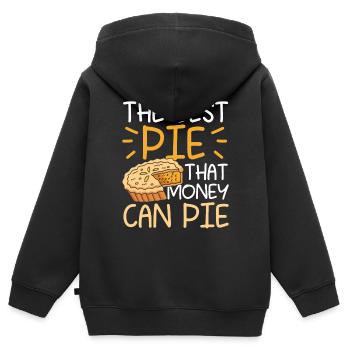 The Best Pie That Money Can Pie für einen Apple - Kinder Premium Organic Zip Hoodie - Schwarz - Hinten - AI Model Kid Male (0cm)