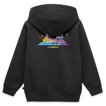 Florentiner Skyline Stadtbild Florenz - Kinder Premium Organic Zip Hoodie - Schwarz - Hinten - AI Model Kid Male (0cm)