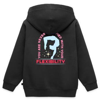 Contorsion Vous n’êtes jamais satisfait Art du cirque - Sweat Premium à capuche zippé enfant bio - noir - Dos - AI Model Kid Male (0cm)