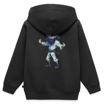 Jew Jitsu Hilarious Jiu Jitsu Pun Martial Arts - Kinder Premium Organic Zip Hoodie - Schwarz - Hinten - AI Model Kid Male (0cm)