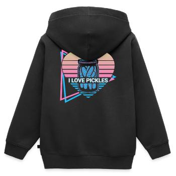 I Love Pickles Gurke Retro - Kinder Premium Organic Zip Hoodie - Schwarz - Hinten - AI Model Kid Male (0cm)