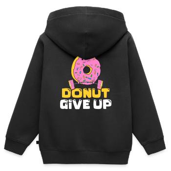 Donut abandonner beignet mangeur donut donut donut lover - Sweat Premium à capuche zippé enfant bio - noir - Dos - AI Model Kid Male (0cm)