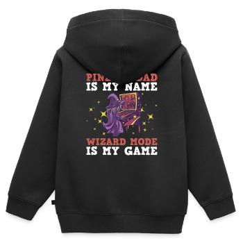 Retro-flipper-automaten-design Für Flipperspieler - Kinder Premium Organic Zip Hoodie - Schwarz - Hinten - AI Model Kid Male (0cm)