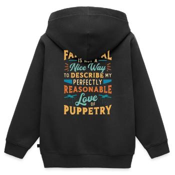Puppetry Fanatical Is Not A Nice Puppets Puppeteer - Kinder Premium Organic Zip Hoodie - Schwarz - Hinten - AI Model Kid Male (0cm)