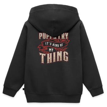 Marionnettes C’est un peu mon truc Marionnettes Marionnettiste - Sweat Premium à capuche zippé enfant bio - noir - Dos - AI Model Kid Male (0cm)