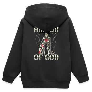 Rüstung Gottes Templer Ritter Christlicher Glaube - Kinder Premium Organic Zip Hoodie - Schwarz - Hinten - AI Model Kid Male (0cm)