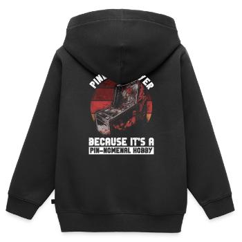 Flipper-design Für Retro-flipper-automaten-spieler - Kinder Premium Organic Zip Hoodie - Schwarz - Hinten - AI Model Kid Male (0cm)