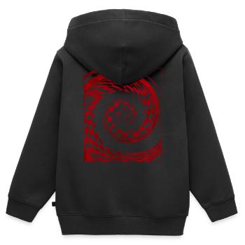 Weirdcore Aesthetic Horror Checkered Eyes - Kids Premium Organic Zip-up Hoodie - black - Back - AI Model Kid Male (0cm)