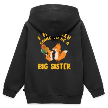 Im Finally Going To Be A Big Sister Foxes Gift - Kinder Premium Organic Zip Hoodie - Schwarz - Hinten - AI Model Kid Male (0cm)