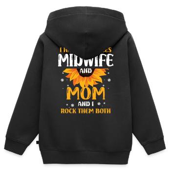 Doula Hebammenwesen Geburt Geburt Schwangerschaft - Kinder Premium Organic Zip Hoodie - Schwarz - Hinten - AI Model Kid Male (0cm)