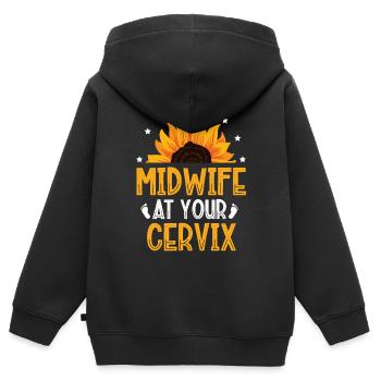 Doula Hebamme Geburt Geburt Schwangerschaft - Kinder Premium Organic Zip Hoodie - Schwarz - Hinten - AI Model Kid Male (0cm)