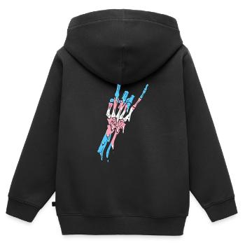 Transgender Pride Trans Flag Devil Horn Skeleton - Kids Premium Organic Zip-up Hoodie - black - Back - AI Model Kid Male (0cm)