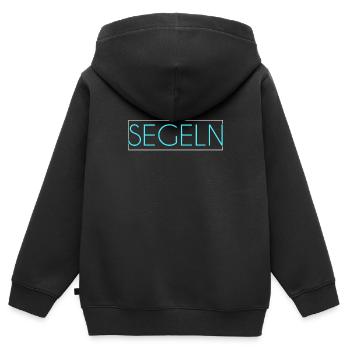 Segeln Schriftzug - Kinder Premium Organic Zip Hoodie - Schwarz - Hinten - AI Model Kid Male (0cm)