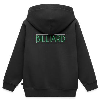 Billiard Schriftzug - Kinder Premium Organic Zip Hoodie - Schwarz - Hinten - AI Model Kid Male (0cm)