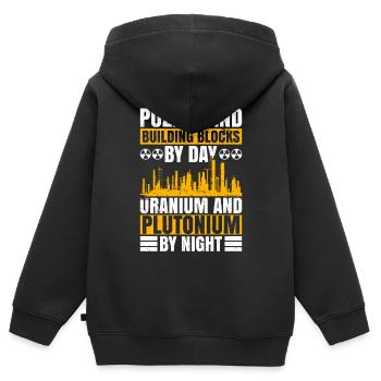 Nuclear Energy Nuclear Engineer Dad Und Nuclear - Kinder Premium Organic Zip Hoodie - Schwarz - Hinten - AI Model Kid Male (0cm)