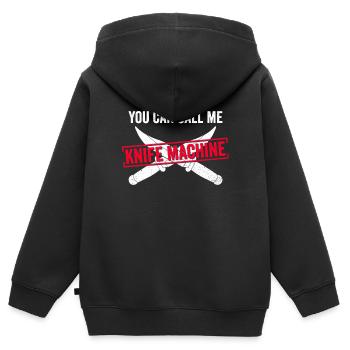 Messersammlung Messersammler Messer Sammeln - Sweat Premium à capuche zippé enfant bio - noir - Dos - AI Model Kid Male (0cm)