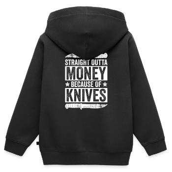 Jagdmesser Sammlermesser Sammelmesser Sammlung - Kids Premium Organic Zip-up Hoodie - black - Back - AI Model Kid Male (0cm)