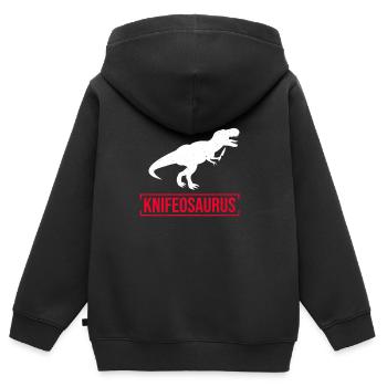 Knifosaurus Knifeaholic Messer Sammler Messer - Sweat Premium à capuche zippé enfant bio - noir - Dos - AI Model Kid Male (0cm)