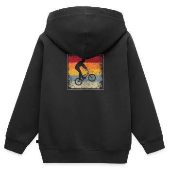 BMX Retro - Kinder Premium Organic Zip Hoodie - Schwarz - Hinten - AI Model Kid Male (0cm)