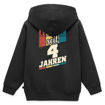 4. Geburtstag Legendär Seit 4 Jahren Legende 4 - Kinder Premium Organic Zip Hoodie - Schwarz - Hinten - AI Model Kid Male (0cm)