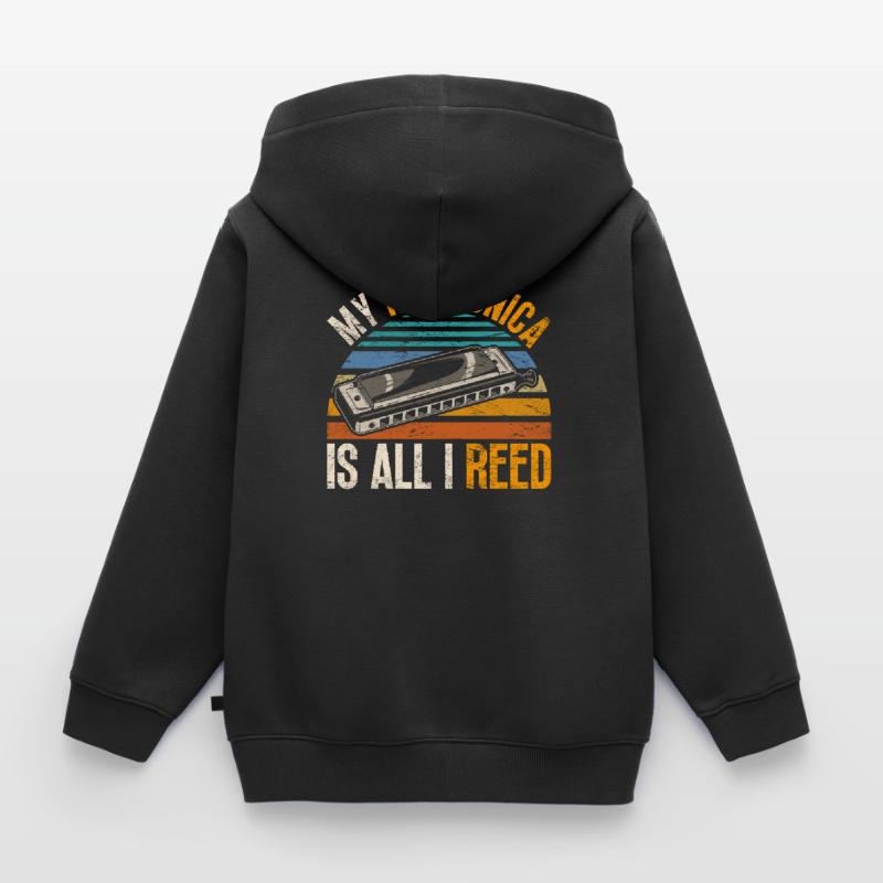 Harmonica harmonica player Kids Premium Organic Zip-up Hoodie