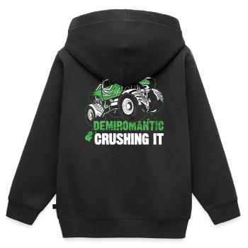 Demiromantic Pride Monster Truck - Sweat Premium à capuche zippé enfant bio - noir - Dos - AI Model Kid Male (0cm)