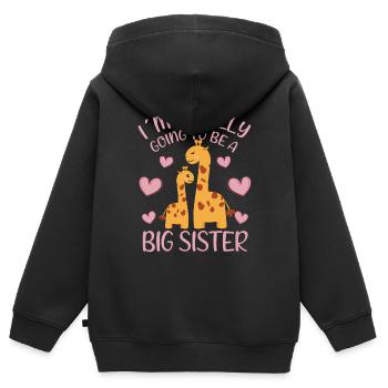 Im Finally Going To Be A Big Sister - Kinder Premium Organic Zip Hoodie - Schwarz - Hinten - AI Model Kid Male (0cm)