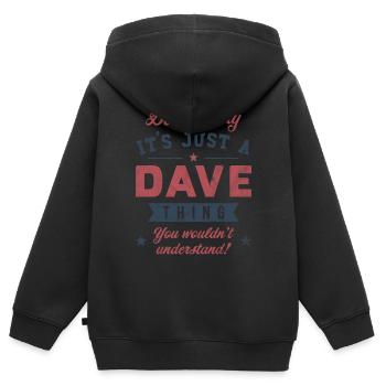 Es ist eine Dave-Sache - Kinder Premium Organic Zip Hoodie - Schwarz - Hinten - AI Model Kid Male (0cm)