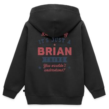 Es ist eine Brian-Sache - Kinder Premium Organic Zip Hoodie - Schwarz - Hinten - AI Model Kid Male (0cm)