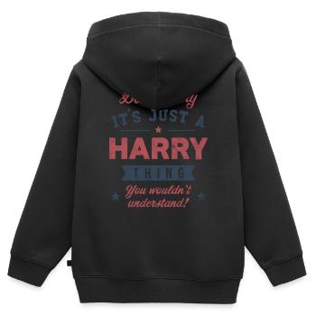 Es ist eine Harry-Sache - Kinder Premium Organic Zip Hoodie - Schwarz - Hinten - AI Model Kid Male (0cm)