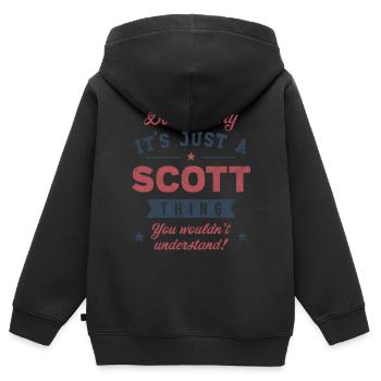 Es ist eine Scott-Sache - Kinder Premium Organic Zip Hoodie - Schwarz - Hinten - AI Model Kid Male (0cm)
