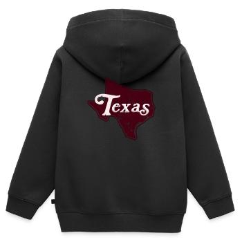 Texas Cadeau Huston Austin Dallas El Paso Rodeo - Sweat Premium à capuche zippé enfant bio - noir - Dos - AI Model Kid Male (0cm)