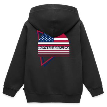 Remembrance Day USA Flag Patriotic - Kids Premium Organic Zip-up Hoodie - black - Back - AI Model Kid Male (0cm)