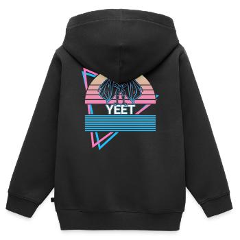 Mothman Crypto Cryptozoology Retro - Kids Premium Organic Zip-up Hoodie - black - Back - AI Model Kid Male (0cm)