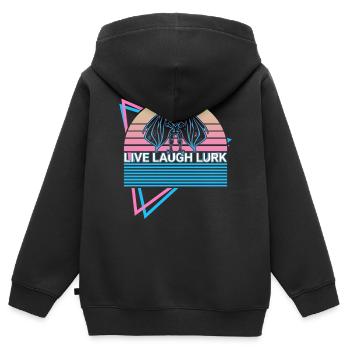 Mothman Crypto Cryptozoology Retro - Kids Premium Organic Zip-up Hoodie - black - Back - AI Model Kid Male (0cm)