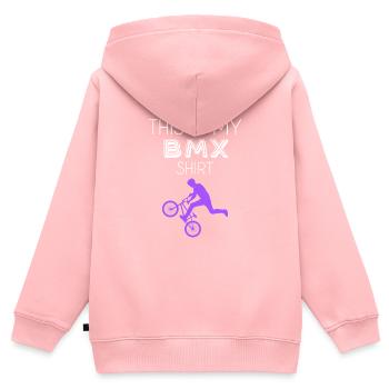 Chemise BMX - Sweat Premium à capuche zippé enfant bio - rose - Dos - AI Model Kid Female (0cm)