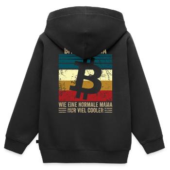 Bitcoin Mama - Kids Premium Organic Zip-up Hoodie - black - Back - AI Model Kid Male (0cm)