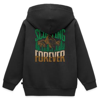 Guide scout scout scout pour toujours - Sweat Premium à capuche zippé enfant bio - noir - Dos - AI Model Kid Male (0cm)