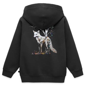 Fuchs Tierliebhaber Geschenk Wildtier Tier Motiv - Kinder Premium Organic Zip Hoodie - Schwarz - Hinten - AI Model Kid Male (0cm)