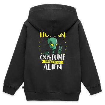 Das Ist Mein Menschliches Kostüm Ich Bin Wirklich - Kinder Premium Organic Zip Hoodie - Schwarz - Hinten - AI Model Kid Male (0cm)