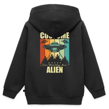 Das Ist Mein Menschliches Kostüm Ich Bin Wirklich - Kinder Premium Organic Zip Hoodie - Schwarz - Hinten - AI Model Kid Male (0cm)