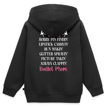 Ballet Dancer Dance Girl Ballerina - Kinder Premium Organic Zip Hoodie - Schwarz - Hinten - AI Model Kid Male (0cm)