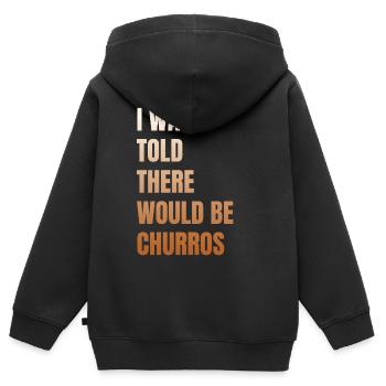 Mir Wurde Gesagt, Es Würde Churros Geben - Kinder Premium Organic Zip Hoodie - Schwarz - Hinten - AI Model Kid Male (0cm)