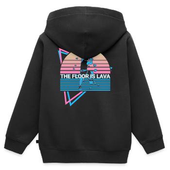 Felsklettern Felskletterer Retro - Kinder Premium Organic Zip Hoodie - Schwarz - Hinten - AI Model Kid Male (0cm)