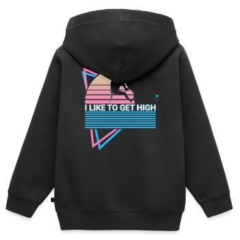 Felsklettern Felskletterer Retro - Kinder Premium Organic Zip Hoodie - Schwarz - Hinten - AI Model Kid Male (0cm)