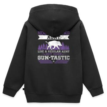 Schweinejagd Tante Design Für Die Wildschweinjagd - Kids Premium Organic Zip-up Hoodie - black - Back - AI Model Kid Male (0cm)