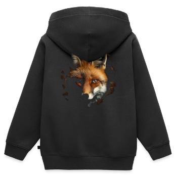 Fuchs Tierliebhaber Geschenk Wildtier Tier Motiv - Kinder Premium Organic Zip Hoodie - Schwarz - Hinten - AI Model Kid Male (0cm)